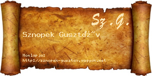 Sznopek Gusztáv névjegykártya