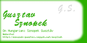 gusztav sznopek business card